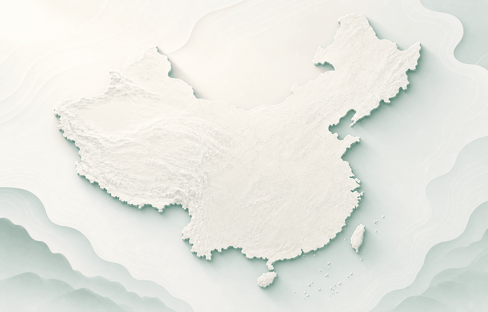 Illustrated China map with selected city locations