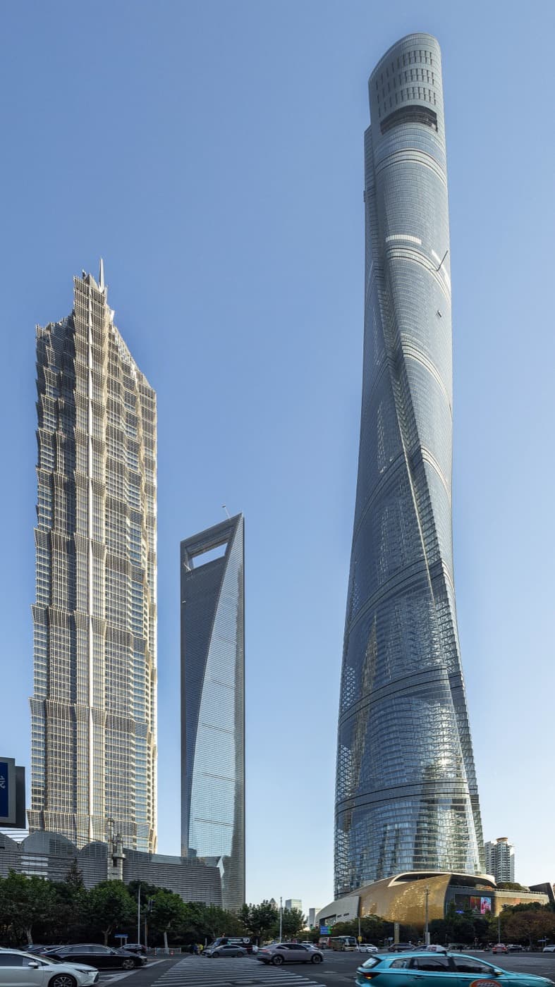 Shanghai Tower, Shanghai World Financial Center, and Jin Mao Tower make Lujiazui feel dense even before you enter any observation deck.