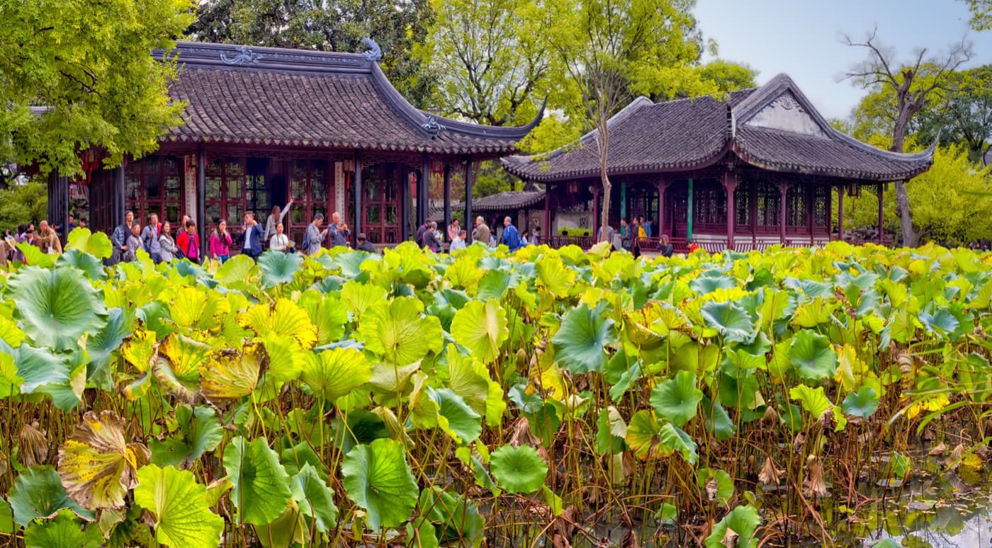 One major garden is enough to make the Shanghai-Suzhou contrast land.