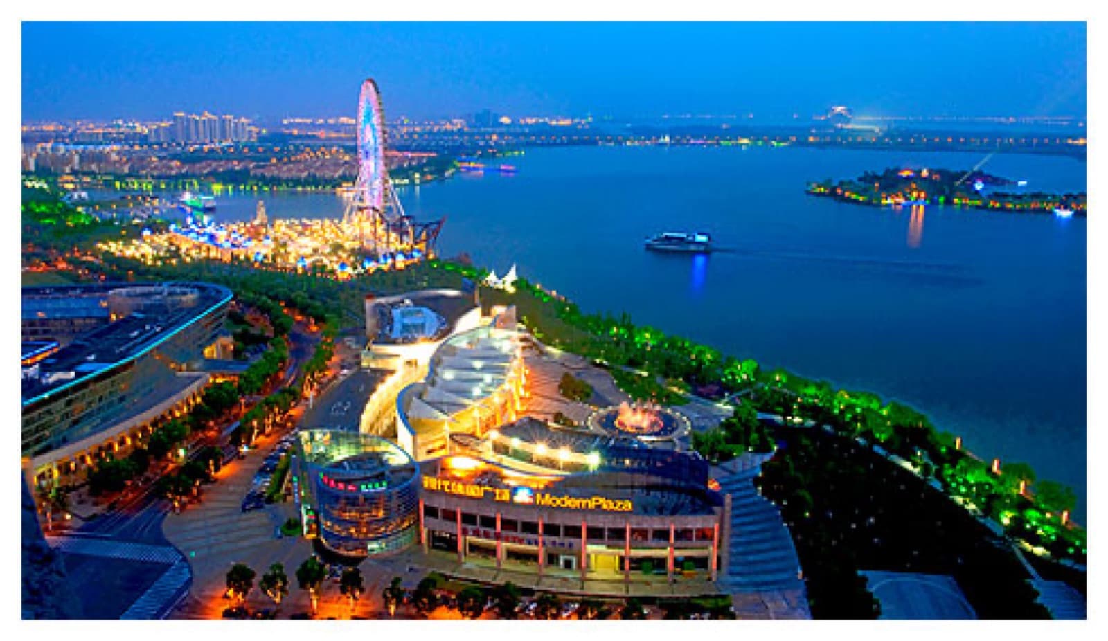 Jinji Lake is the cleanest visual contrast to Suzhou's old garden-and-canal image.